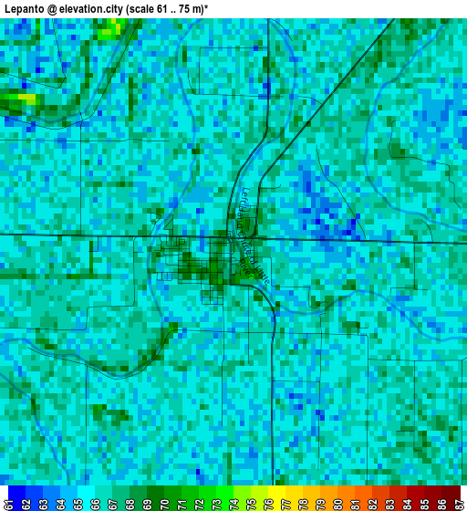 Lepanto elevation map