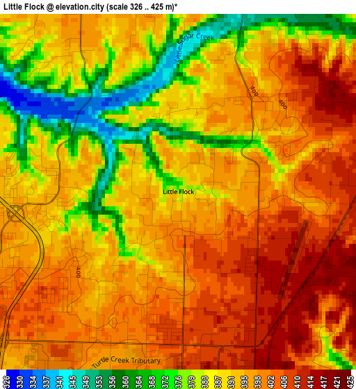 Little Flock elevation map