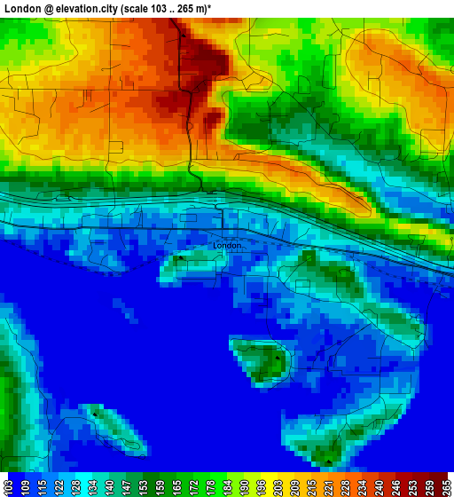 London elevation map