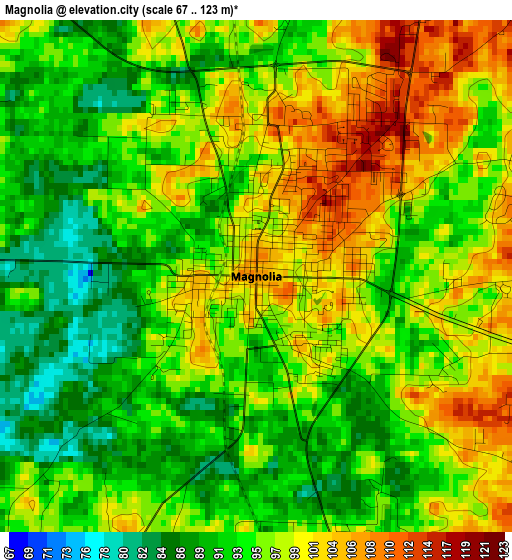 Magnolia elevation map