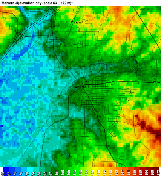 Malvern elevation map