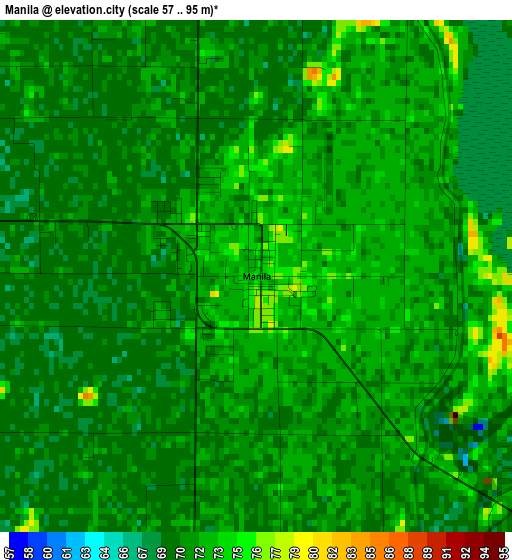 Manila elevation map