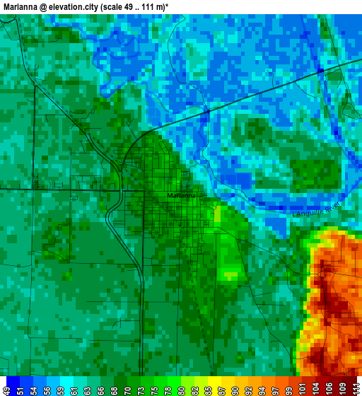 Marianna elevation map