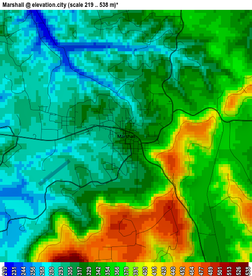 Marshall elevation map