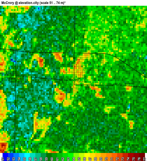 McCrory elevation map