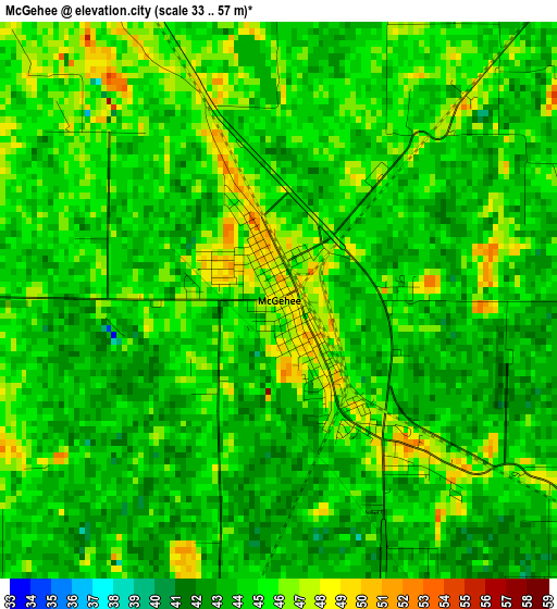 McGehee elevation map