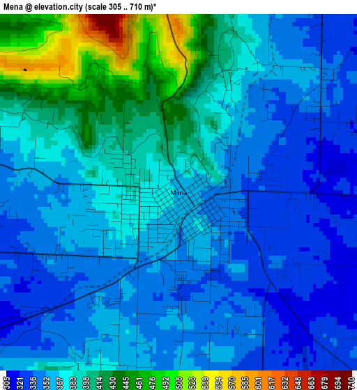 Mena elevation map