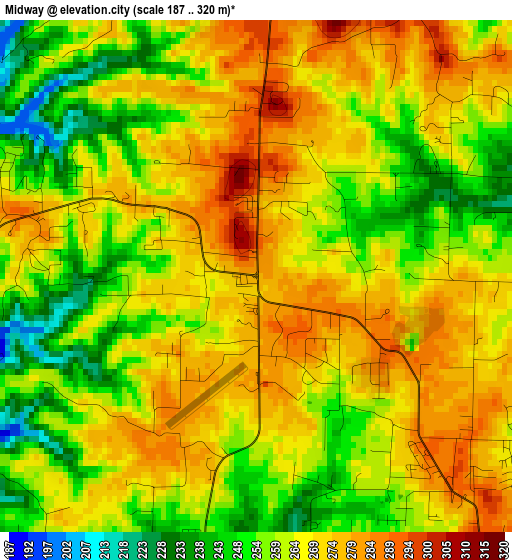 Midway elevation map