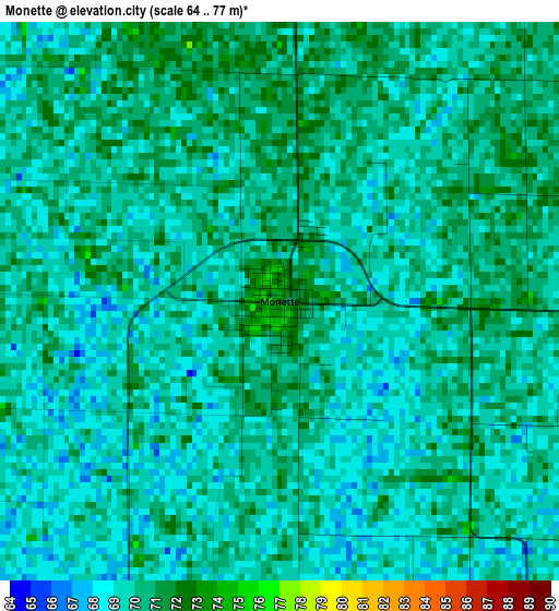 Monette elevation map