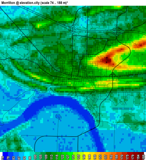 Morrilton elevation map