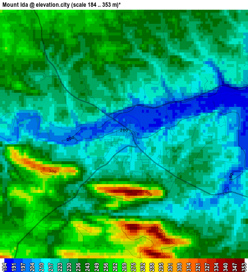 Mount Ida elevation map