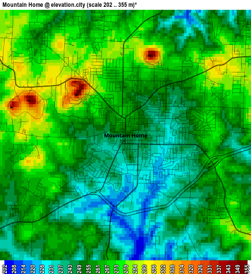 Mountain Home elevation map