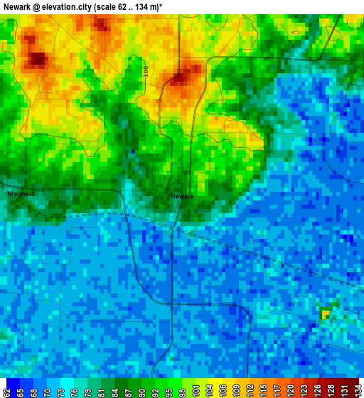 Newark elevation map