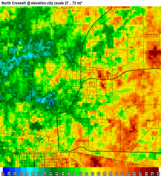 North Crossett elevation map