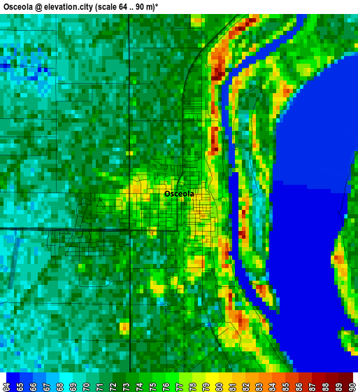 Osceola elevation map