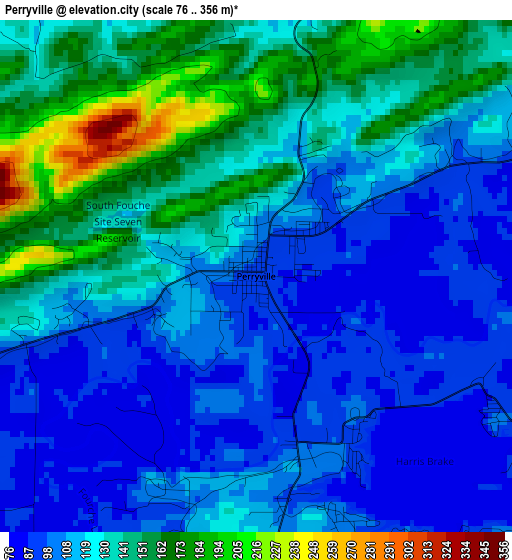 Perryville elevation map