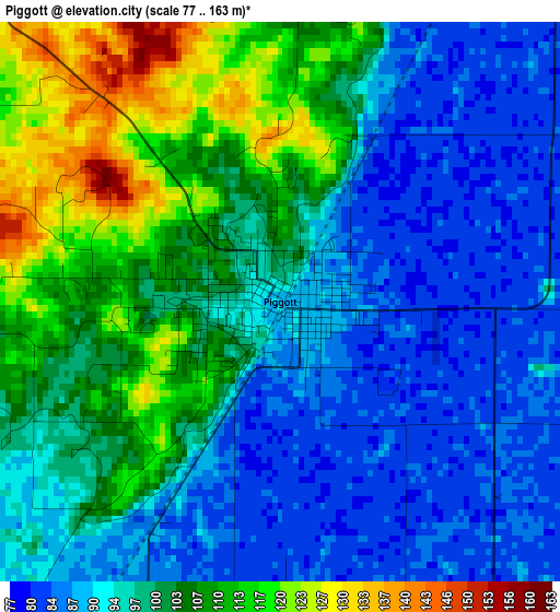 Piggott elevation map