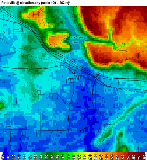 Pottsville elevation map