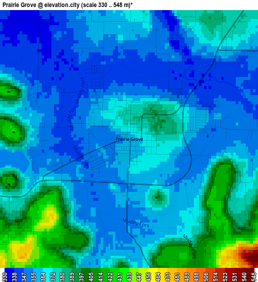 Prairie Grove elevation map