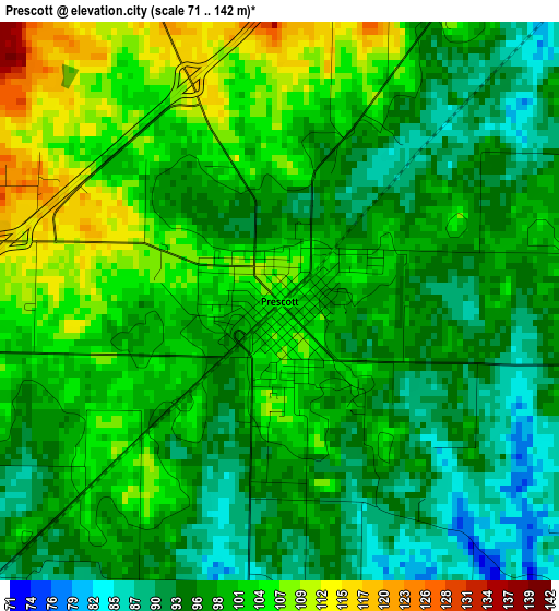 Prescott elevation map