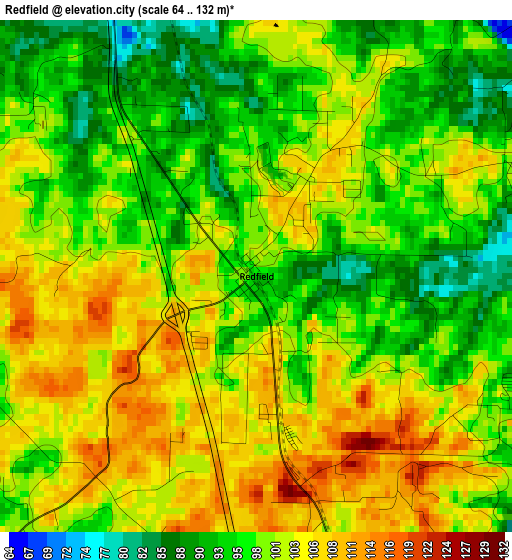 Redfield elevation map