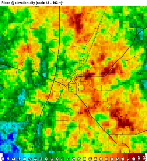 Rison elevation map