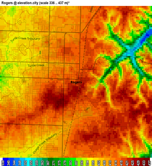 Rogers elevation map