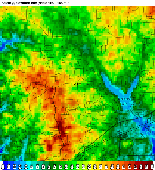 Salem elevation map