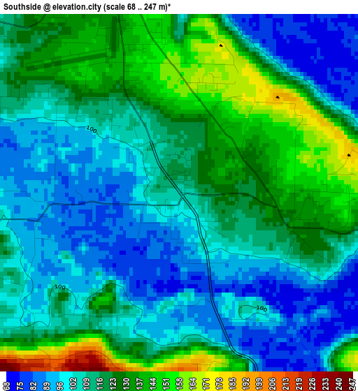 Southside elevation map