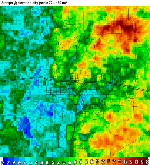 Stamps elevation map