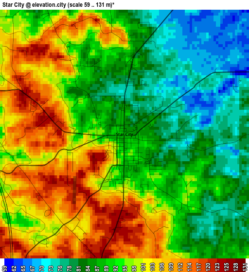 Star City elevation map