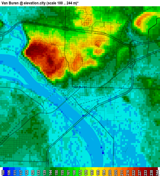 Van Buren elevation map