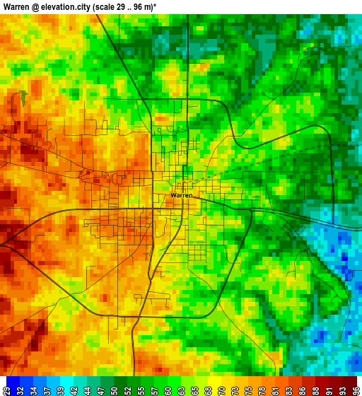 Warren elevation map