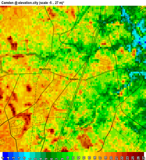 Camden elevation map