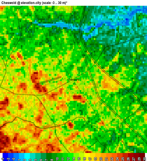 Cheswold elevation map