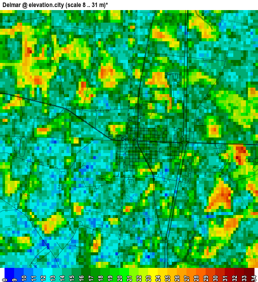 Delmar elevation map