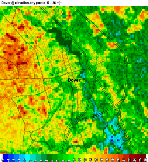 Dover elevation map