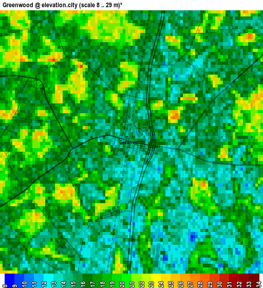 Greenwood elevation map