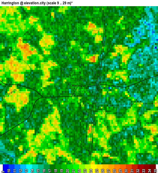 Harrington elevation map