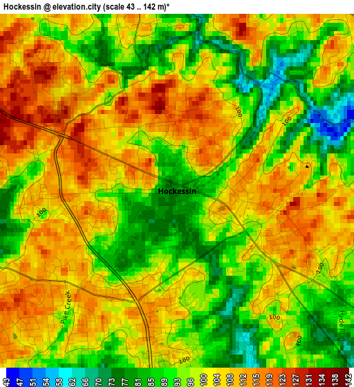 Hockessin elevation map