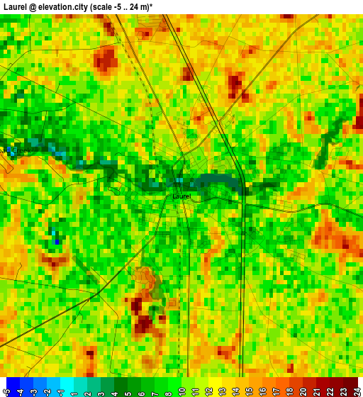 Laurel elevation map