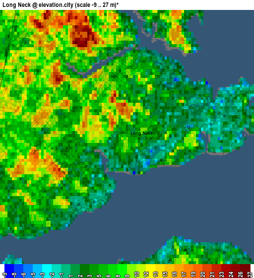 Long Neck elevation map