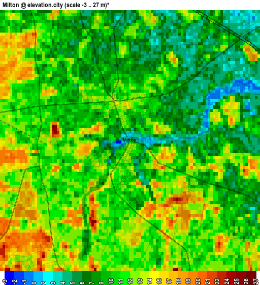 Milton elevation map