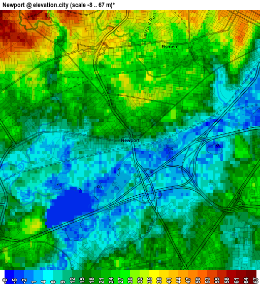 Newport elevation map