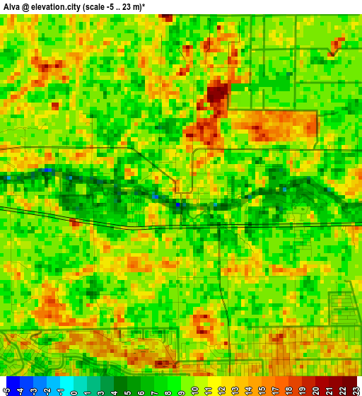 Alva elevation map