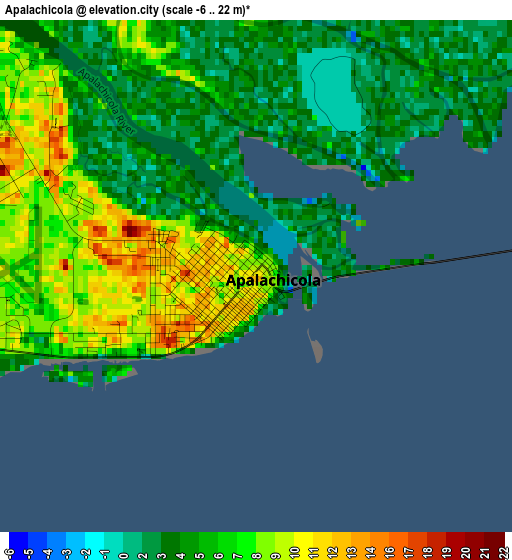 Apalachicola elevation map