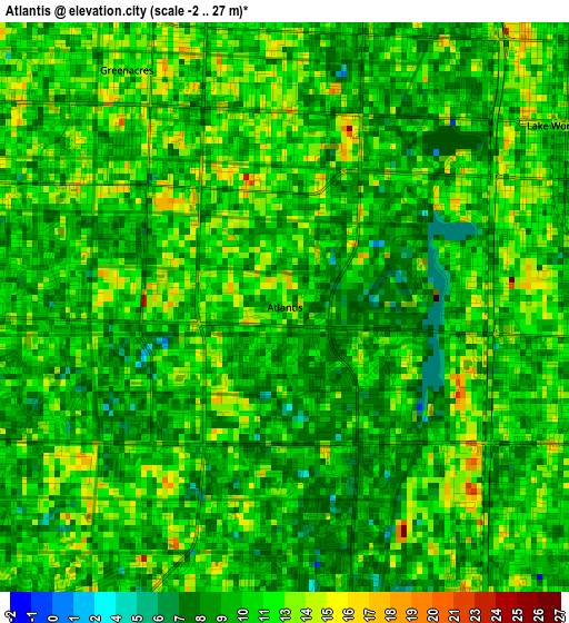 Atlantis elevation map