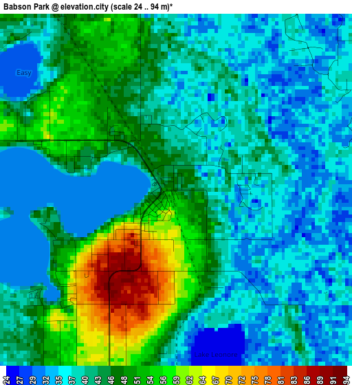 Babson Park elevation map