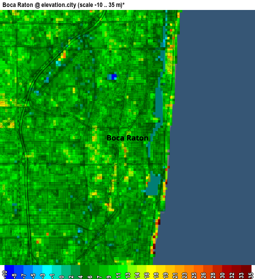 Boca Raton elevation map