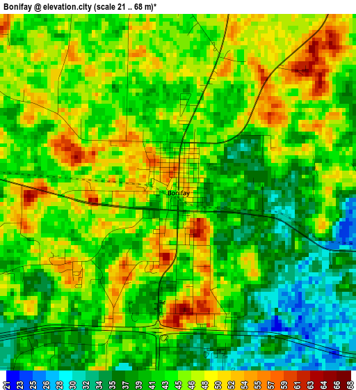 Bonifay elevation map